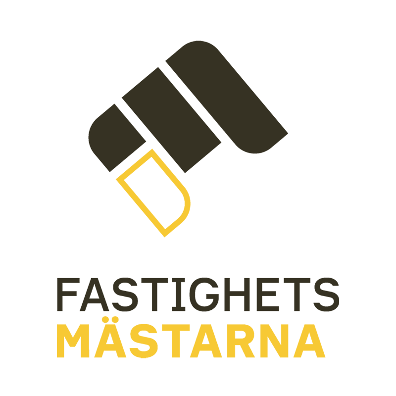 Fastighetsmästarna logo för byggnation, fastighetsskötsel och städ.